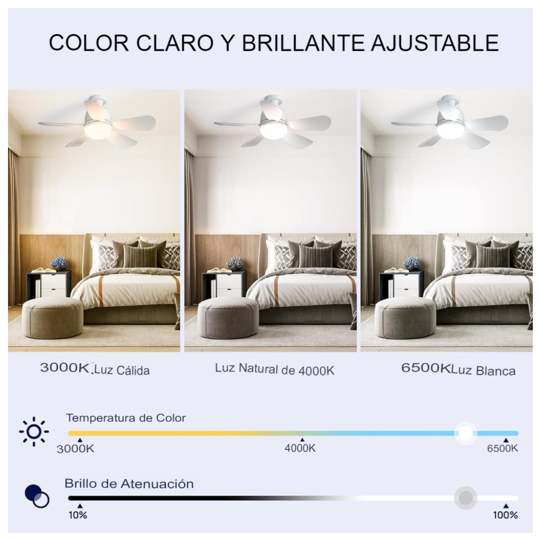 Ampolleta LED + Ventilador de Techo