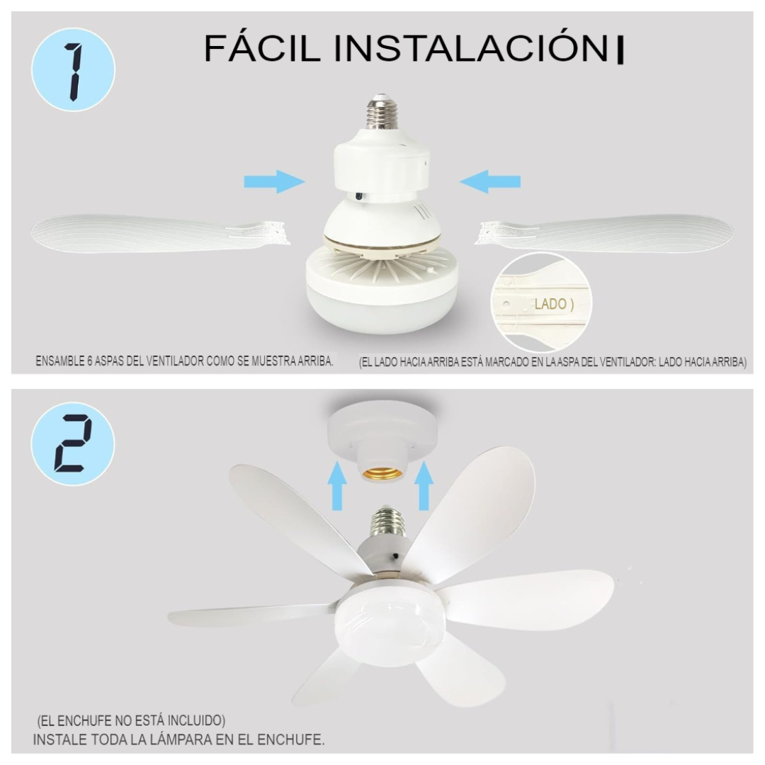 Ampolleta LED + Ventilador de Techo