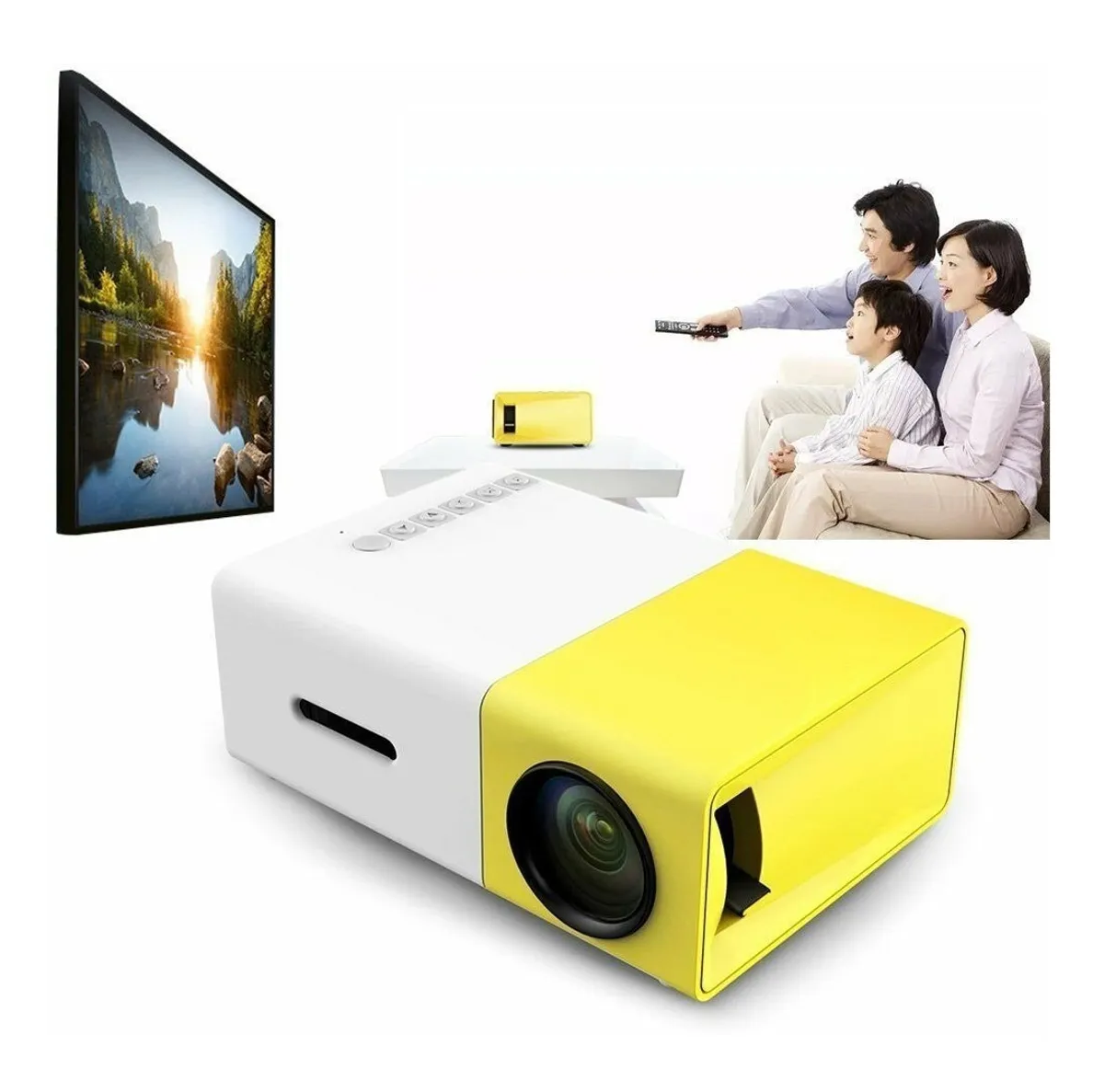 Mini Proyector LED Portátil: Tu Cine en Casa de 80"
