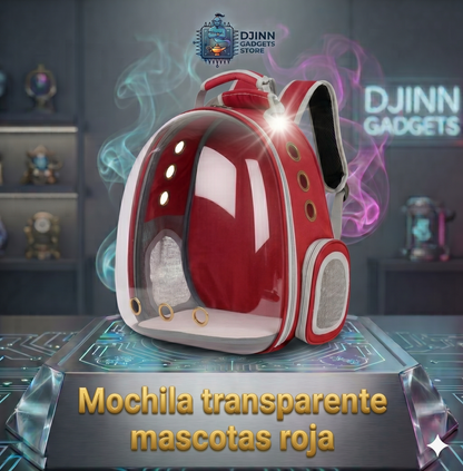 Mochila transparente mascotas