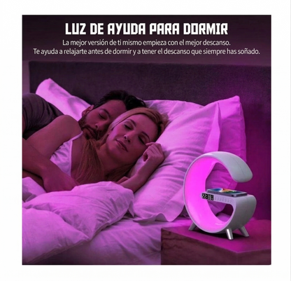 Lampara Despertador Cargador Inalambrico 4 en 1
