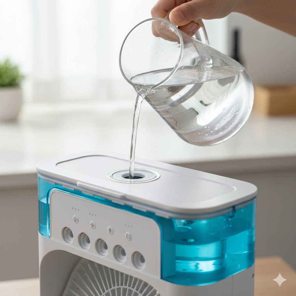 Ventilador Portatil Con Humidificador