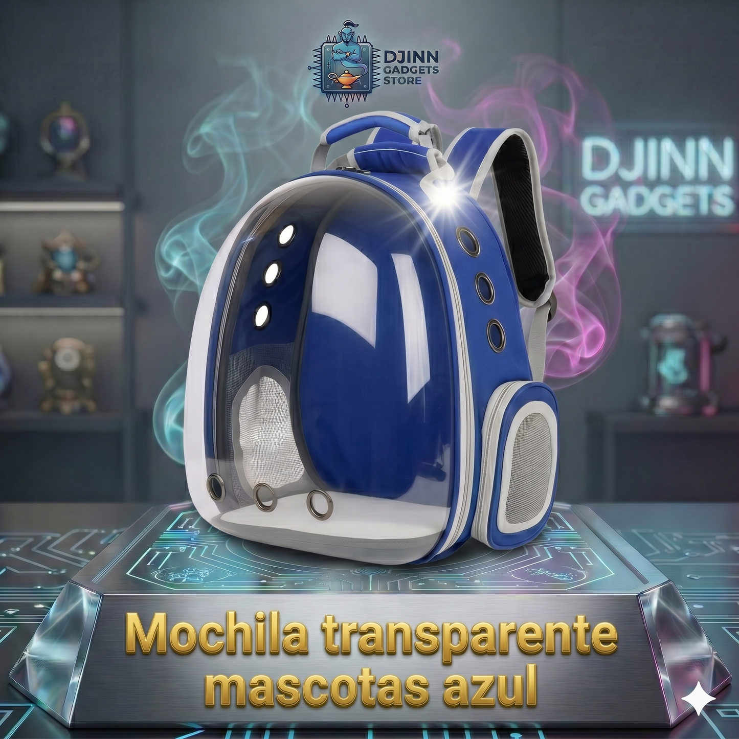 Mochila transparente mascotas